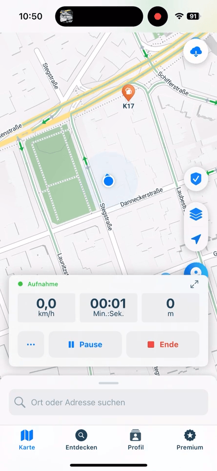 Animated prototype of the complete Pause Mode flow